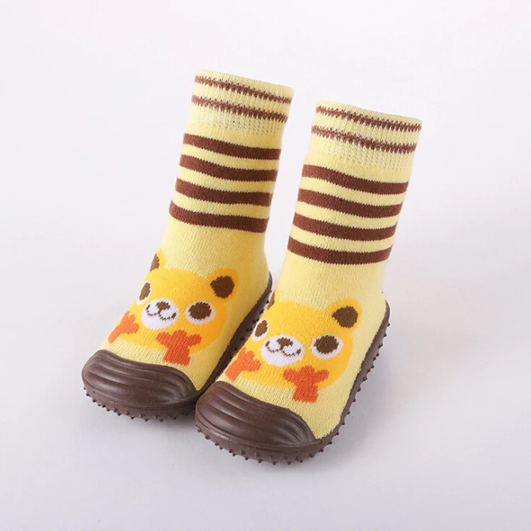 New Arrival Wholesale Custom Cute Baby Anti-slip Soft Rubber  Prewalker Shoe Socks