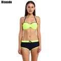 Riseado Sexy Bikini Set maillot de bain Sport Swimsuit Swimwear Women 2016 Brand Straight Shorts Push
