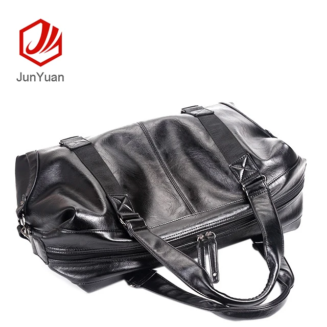 
JUNYUAN 2019 PU Leather Custom Folding Mens Travel Bag Custom Duffle Bags 