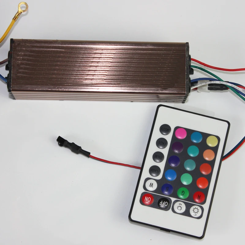 10-100 Вт Светодиодный драйвер AC85-265V DC25-38V источник питания водонепроницаемого IP66 светодиодные трансформаторы + RGB пульт дистанционного управления для светодиодной подсветкой