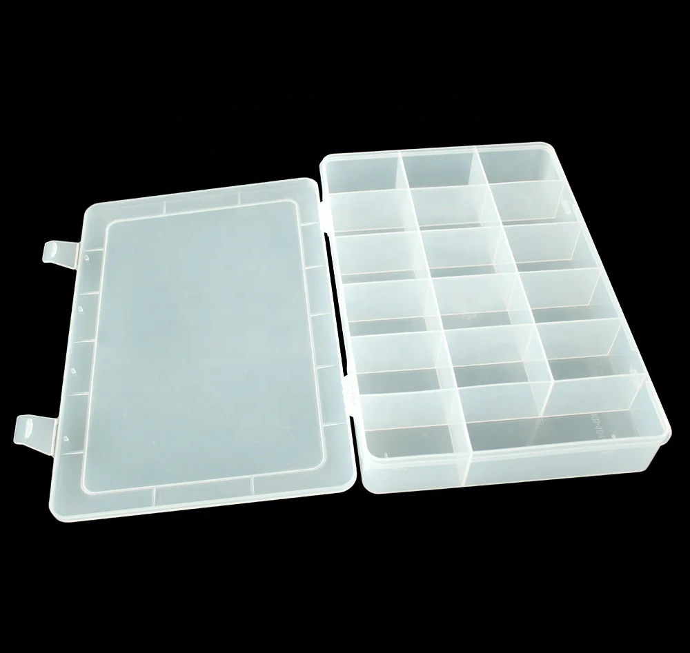 China factory Clear Plastic Storage Box Jewellery Earring Beads Case Container with dividers