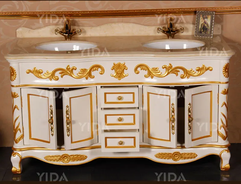 Model FG2068 luxury style Solid wood bathroom wall mounted cabinet antique vanity for bathroom and bedroom