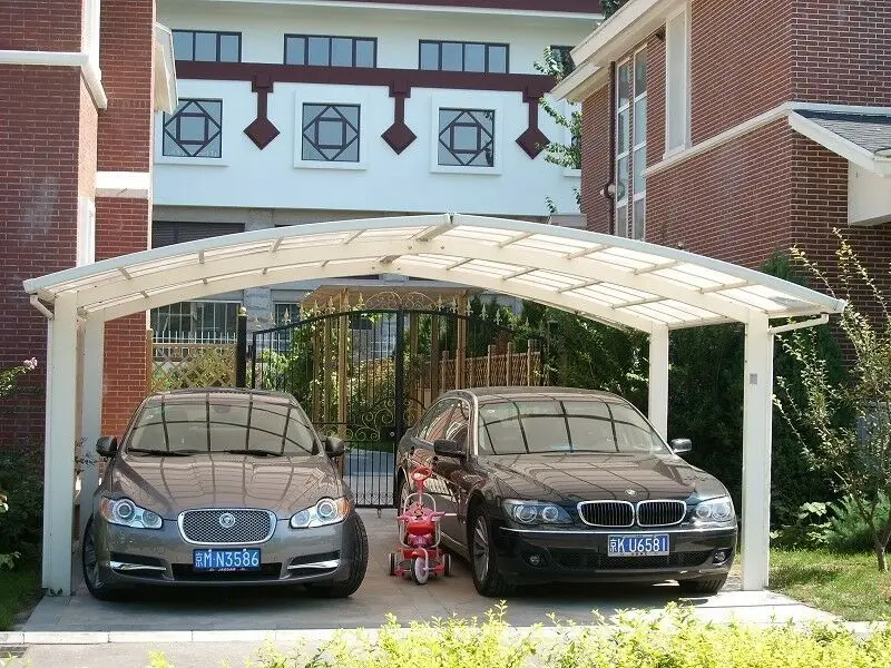 New design fashion low price carports garages with polycarbonate roof for wholesale