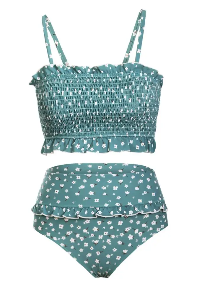2019  New swimwear summer Floral bathing suits high waist women sexy bikini