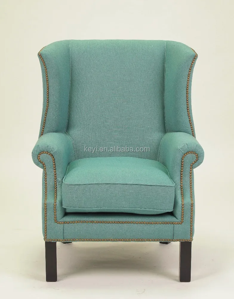 2015 New design used living room furniture for sale With Nailhead Leisure Single Sofa/Wooden Fabric Armchair(KS-06-1)