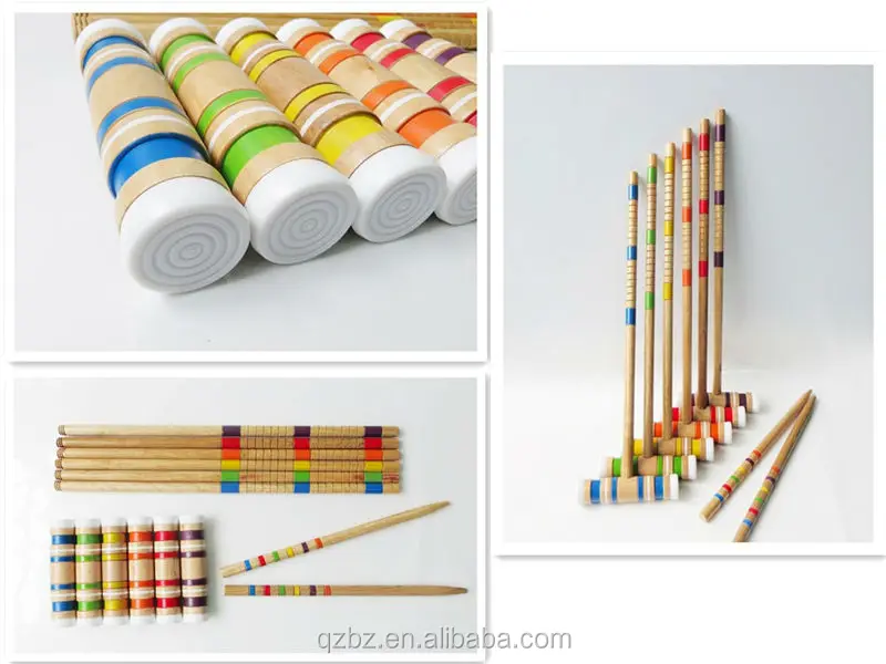 6 player croquet set series with wooden