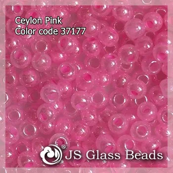 High Quality Fashion JS Glass Seed Beads - 37177# Ceylon Deep Pink Opalescent Rocailles Beads For Garment & Jewelry