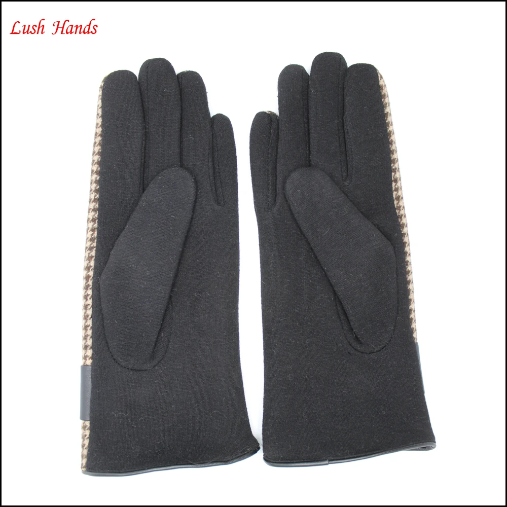 
ladies new style spandex velvet gloves with leather bow 