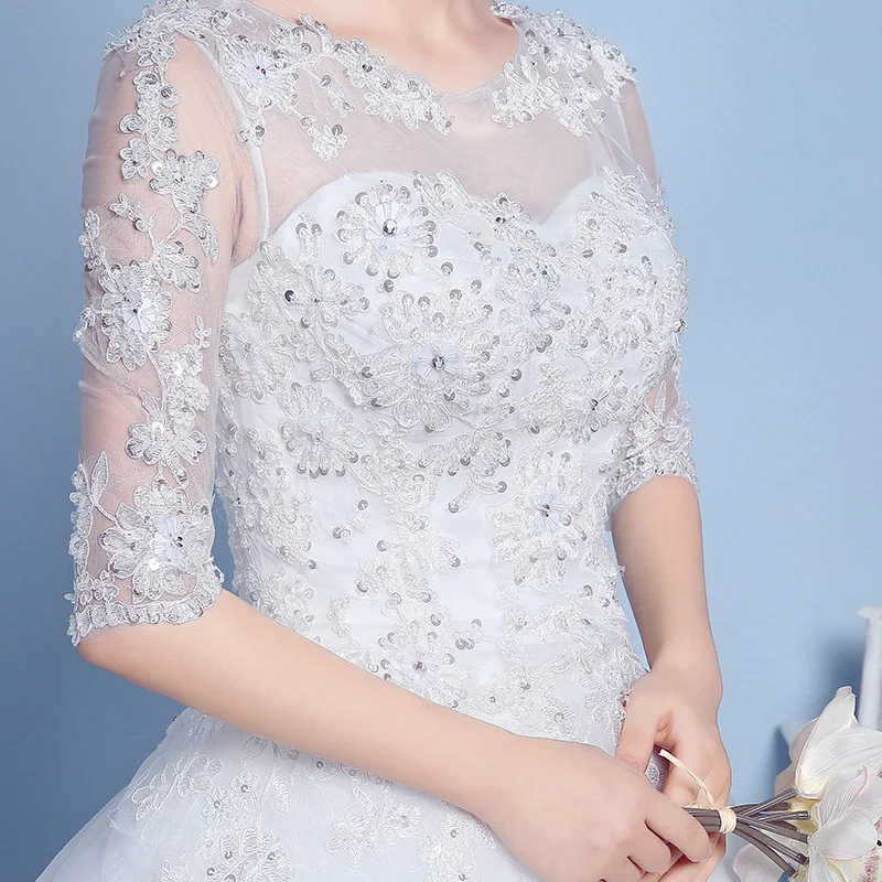 2020 ware house stock korea  summer style wedding skirt glitter decorate half sleeve embroidery long bridesmaid dresses