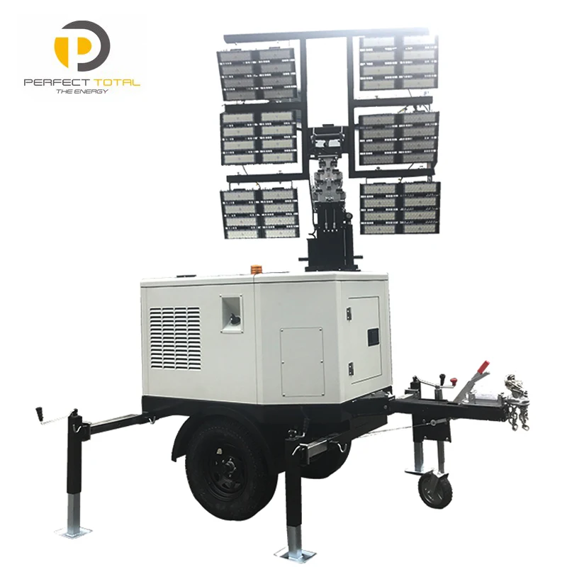 2400W LED 360000 люмен дизельная световая башня 9 м гидравлический открытый спортивный стадиовый аварийный