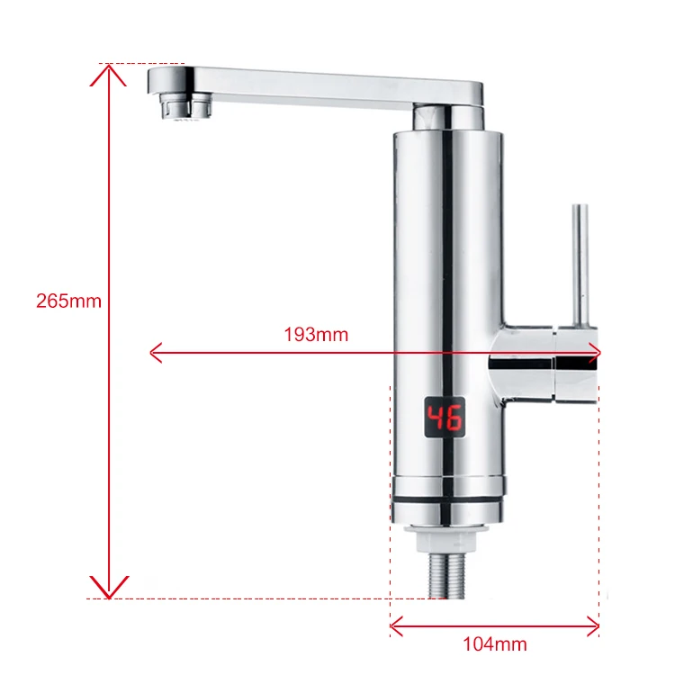 High Quality Chrome Plating Kitchen Electric Instant Heating Water Faucet Tap