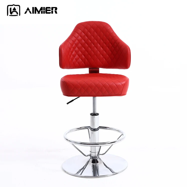 Custom Modern Casino Chair Stainless Steel Base Swivel Slot Machine Chairs Synthetic Leather Chairs