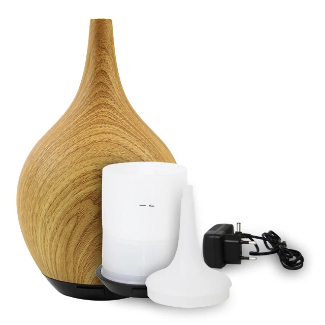 Portable Cool Mist Wood Grain Electronic Ultrasonic Essential Warm Light Wooden Aromatherapy Aroma Diffuser