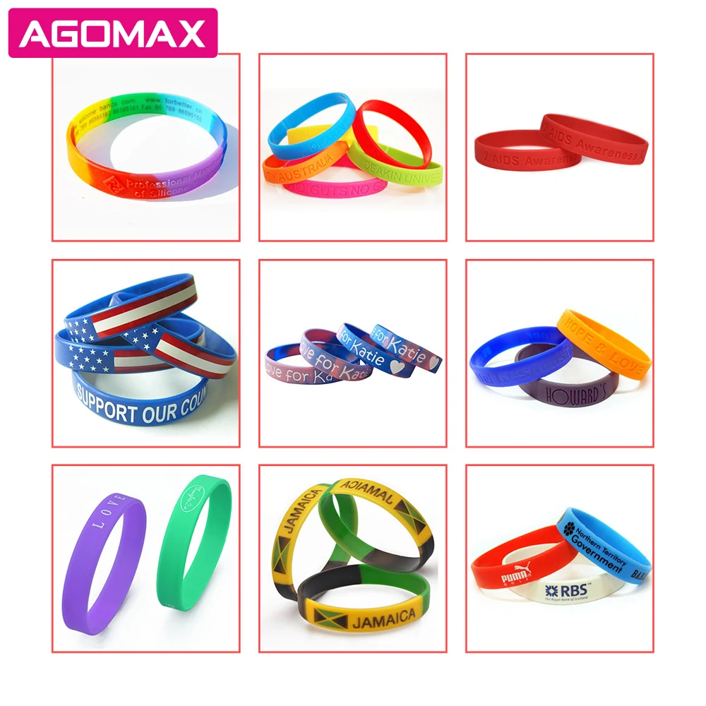 Personalized Logo Printed Cheap Custom Silicone Bracelet