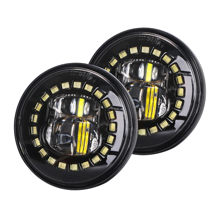 Highly anti-moisture 4.5 inch clock led fog lamp with angle eye 4.5' car lamp with day time running light for Harley Davidson