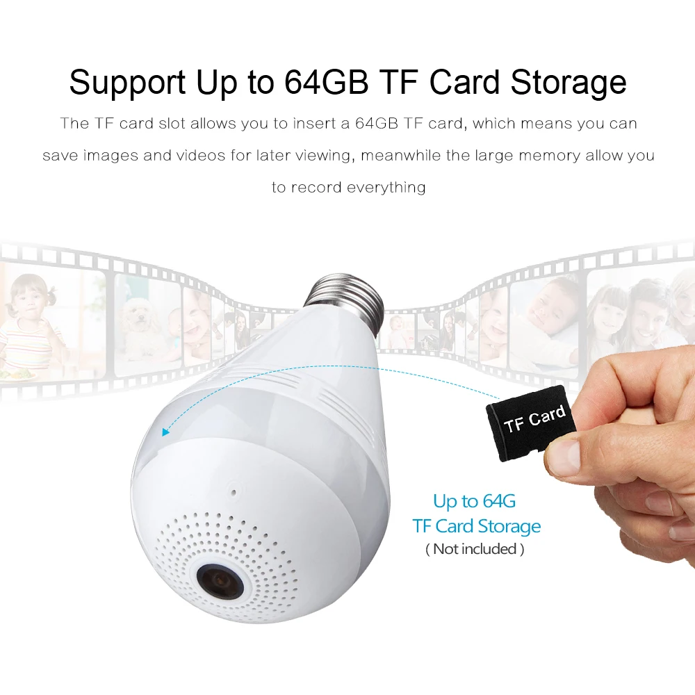  HD 960P/1080P 2019 новый товар Светодиодная лампа 1080p беспроводная Wifi смарт IP-камера V380