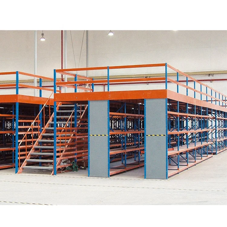  GTY оцинкованная сверхпрочная Многоуровневая Двухуровневая складская стальная решетчатая платформа мезонинговая стойка