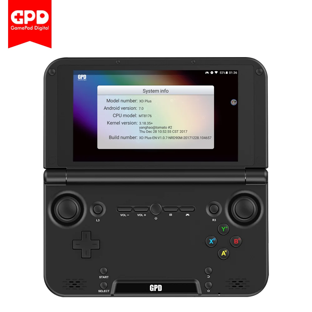 
Retro Games New Brand GPD XD Plus 5 Inch 4 GB/32 GB Touch screen Android 7.0 CPU MT8176 Handheld Game Console Laptop ( Black ) 
