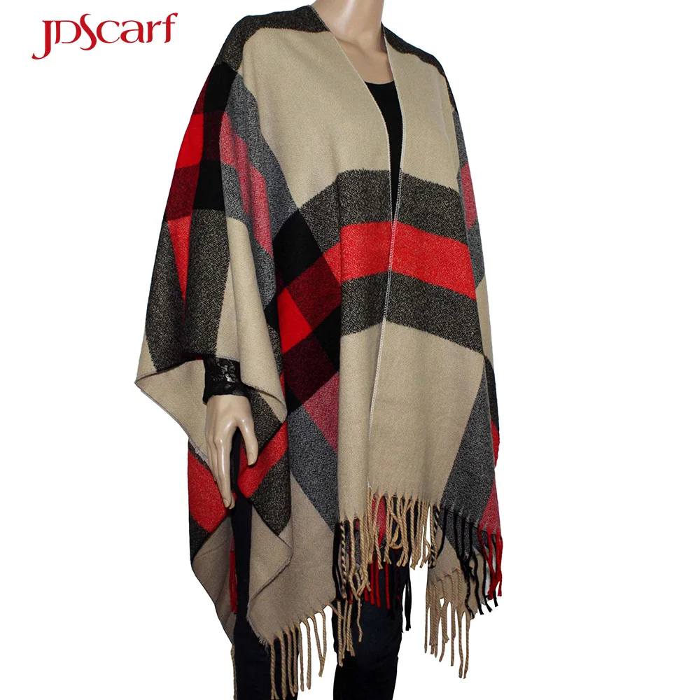 Girls pashmina shawl winter ladies mexican design woolen cashmere women poncho scarf