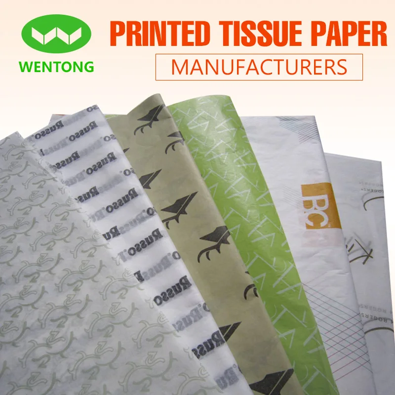 
17gsm packaging tissue paper with custom logo printing for cloth and gift wrapping 