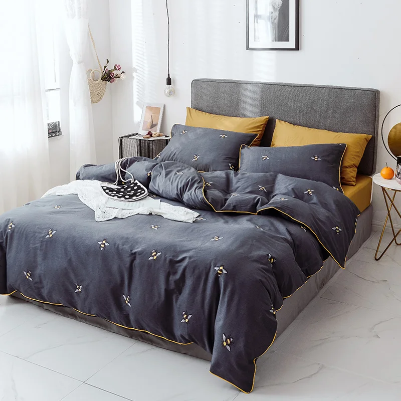 Percale 100% cotton linen 3-piece paisley boho bedding sheet set