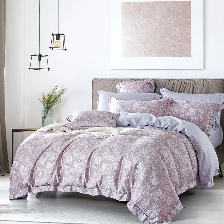 High Quality Hotel Tencel Lenzing Tencel Fabric 4 Pieces Duvet Cover Set