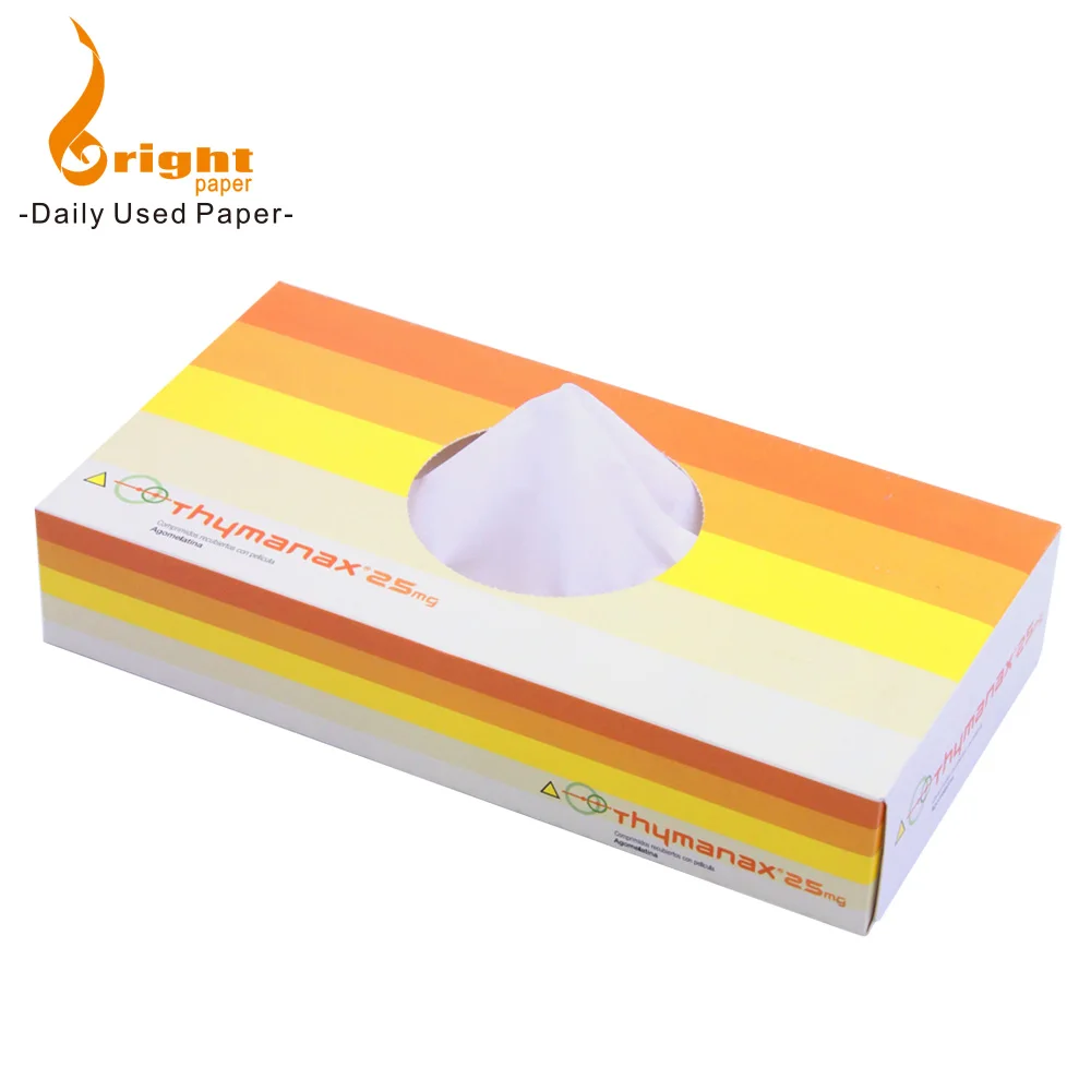 Custom Facial Tissue Pack 100% Virgin Wood Pulp Advertising Box Tissue