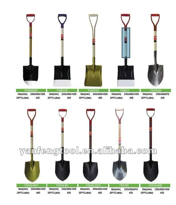 different types of rail steel construction shovel from China