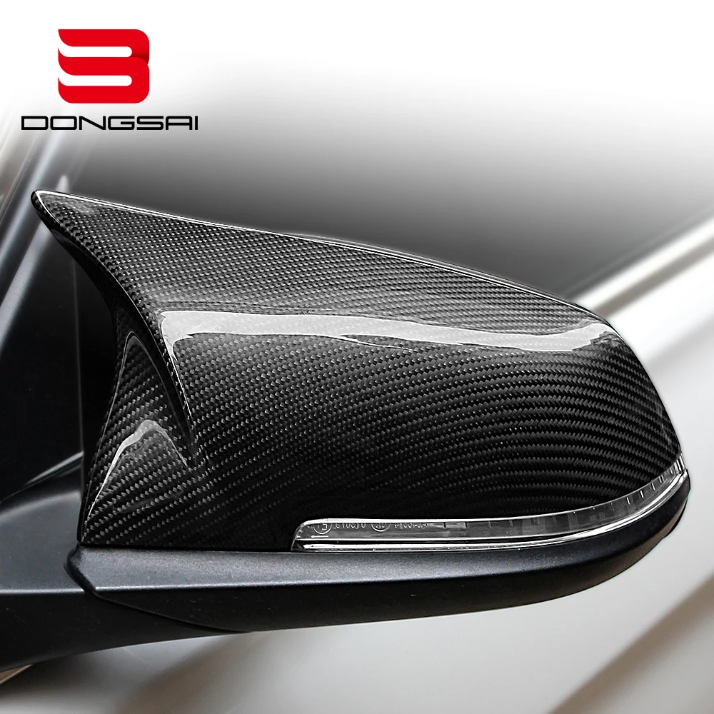 Carbon Fiber Side Door Rear View M Look Wing Mirror Housing Caps Covers for BMW 5 Series F10 530i 540i