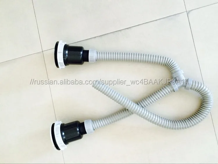 Россия горячей продажи Пластиковая двойная раковина Кухня Раковина Сито Набор сливной шланг для дренажа сточных труб