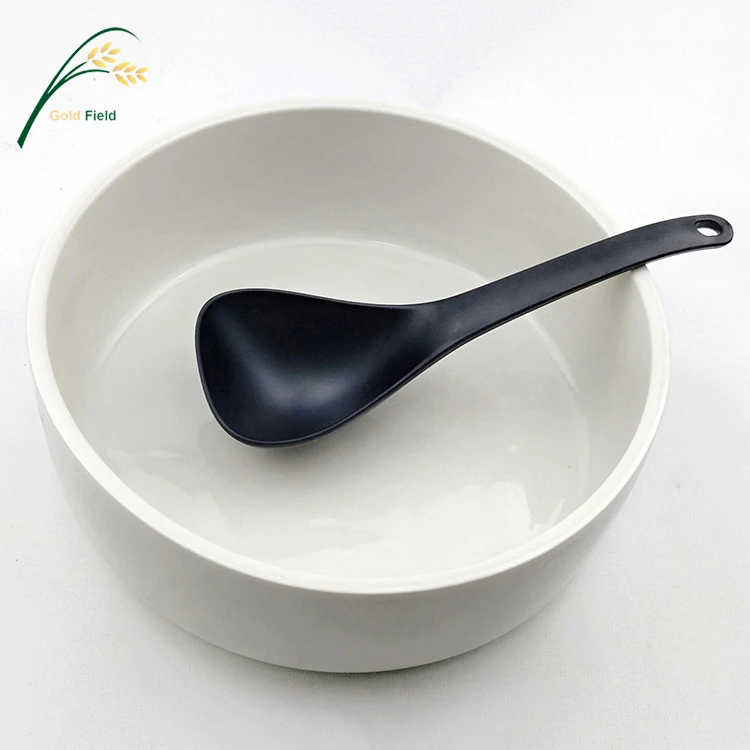 Black Durable Heat Resistant Easy Clean Ramen Alloy Spoon