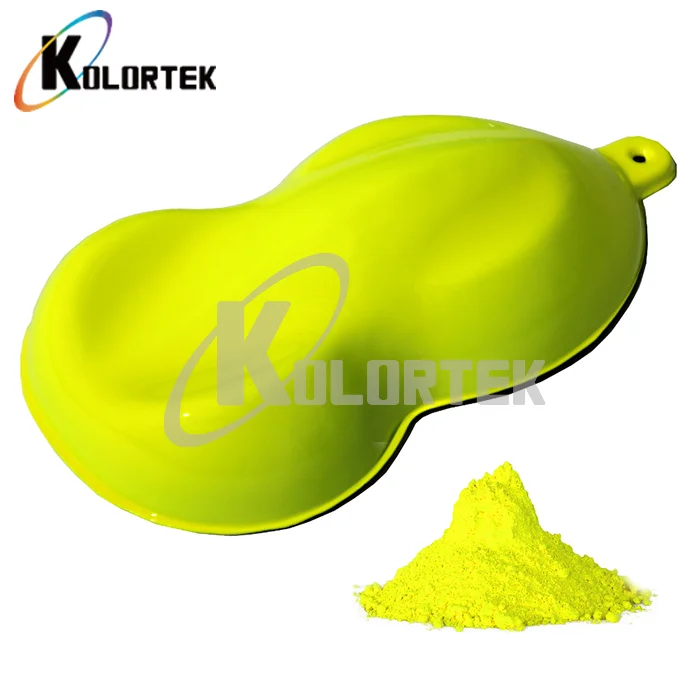 Bright neon yellow car paint pigment. fluorescent pigment neon car paint colors factory