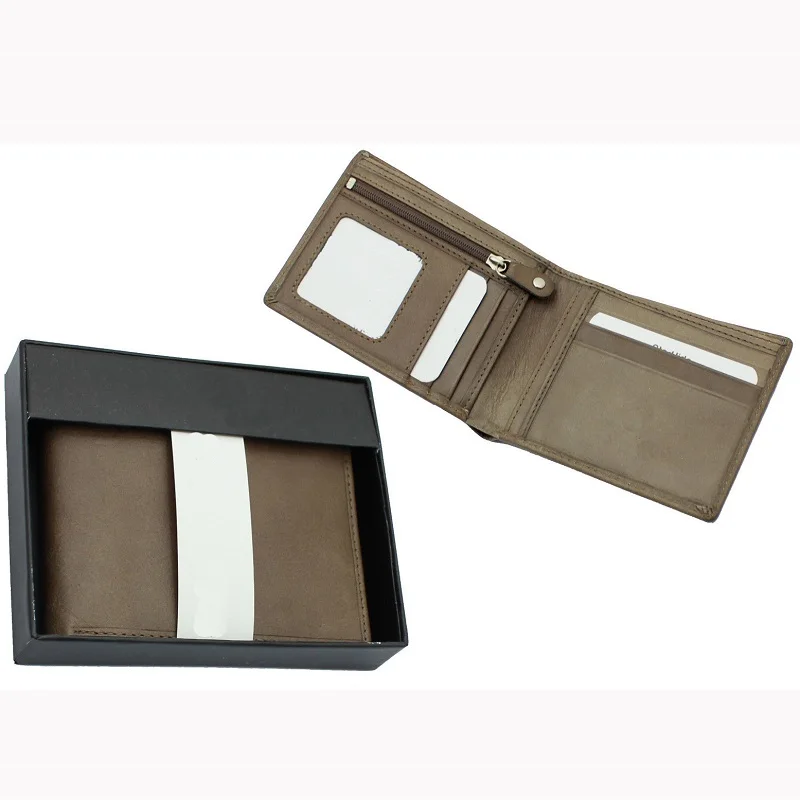 
High quality mens replica designer wallets brown real leather hardness wallet purse 