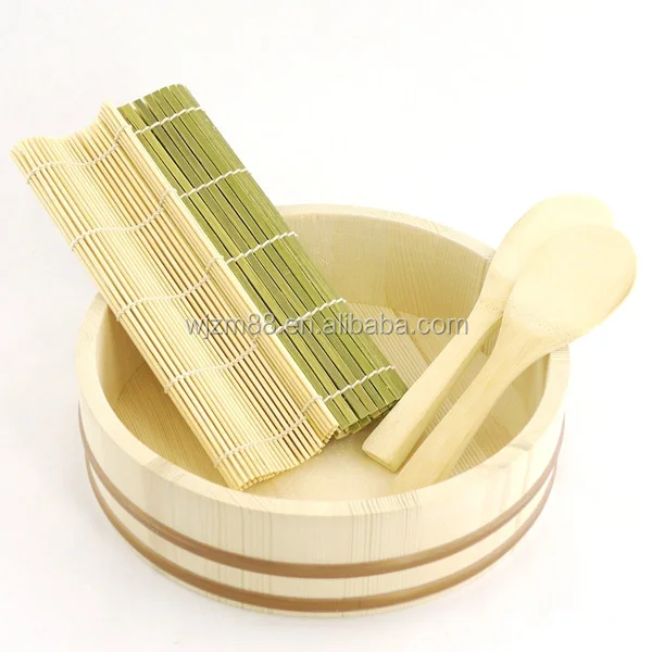 Japanese style wooden sushi tub, sushi hangiri, rice soak tub wholesale