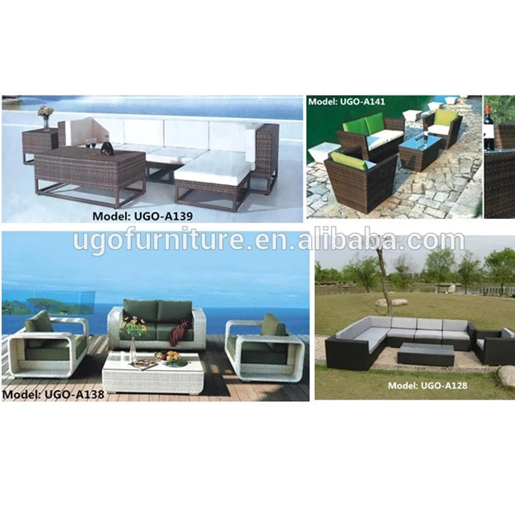 Chinese suppliers new arrival outdoor rattan sofa UGO wicker furniture Rattan Table and Chairs