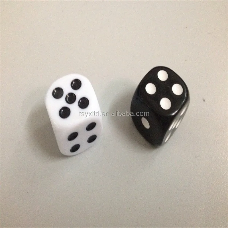 black and white customized game dice