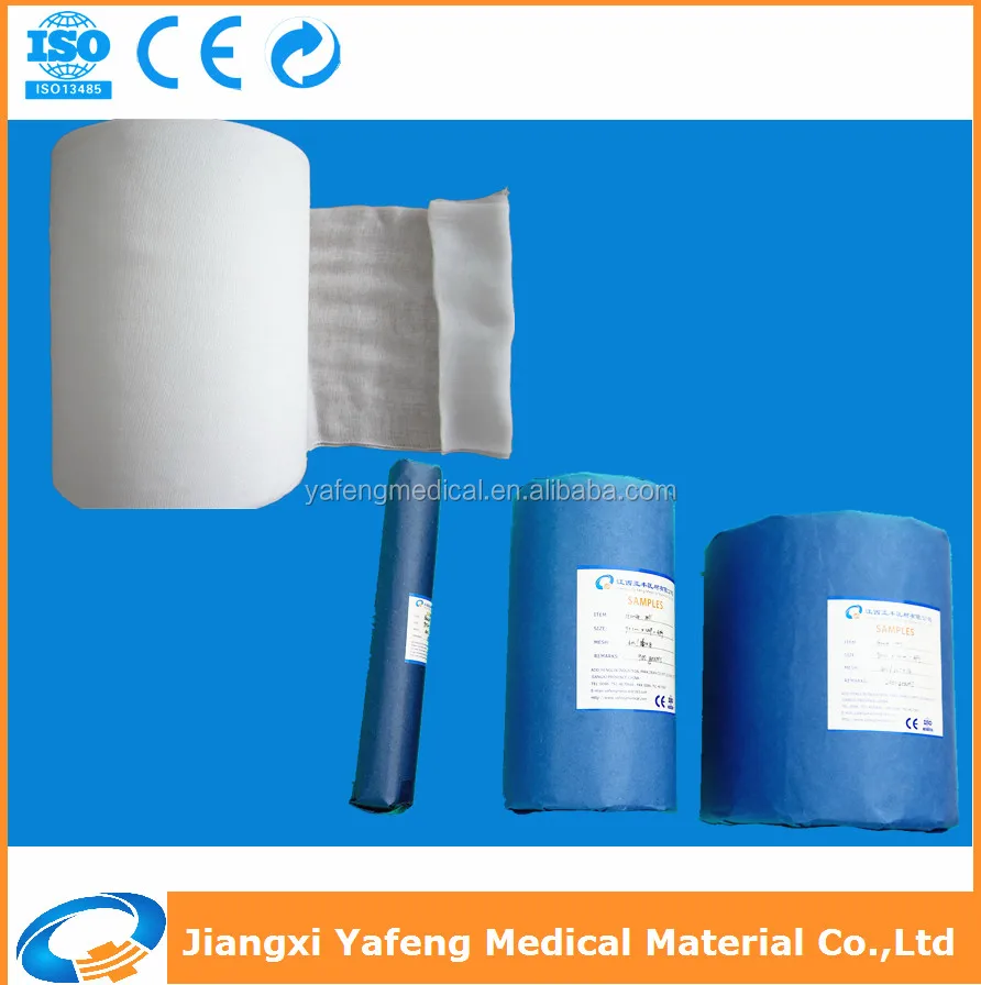 40s,32s,21s, 19x15,24x20,30x20 mesh 4 PLY Medical Bleached Hydrophilic Absorbent Cotton Gauze Roll