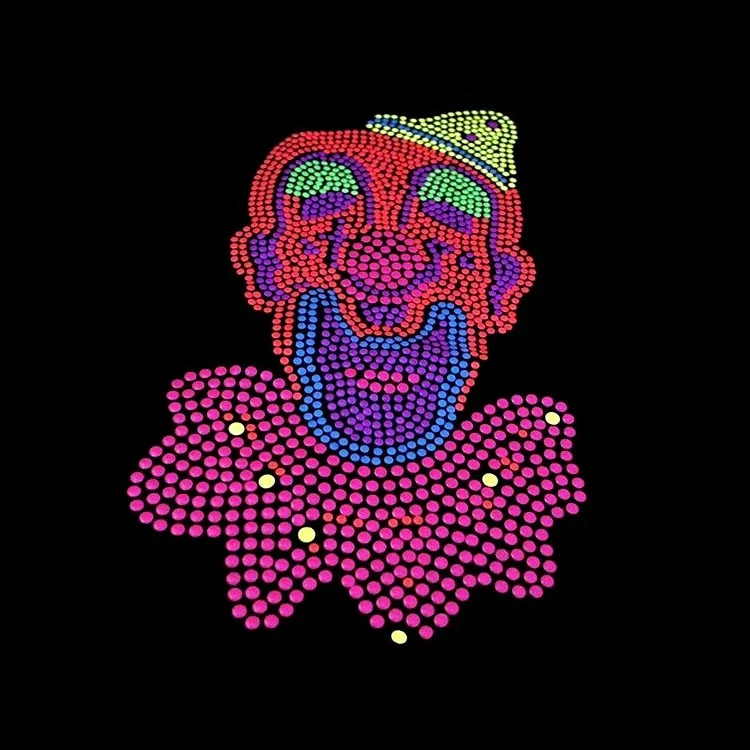 Custom Design Korea Manufacturers Skull Hotfix Rhinestone Transfer Strass Applique Flatback  For Garment