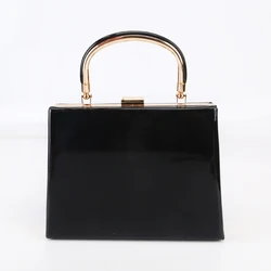 Factory direct wholesale brand new fashion clutches large space evening bag with handle patent leather handbag for party banquet