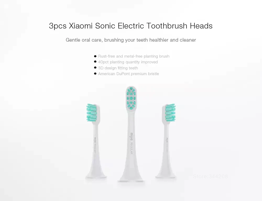 
Original for XIAOMI MIJIA Sonic Electric Toothbrush Heads 3PCS Smart Toothbrush head Mini Mi Clean Sonic Electric Toothbrush 