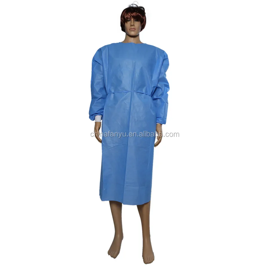 
disposable SMS PP isolation gown and surgical gown with different size and color 