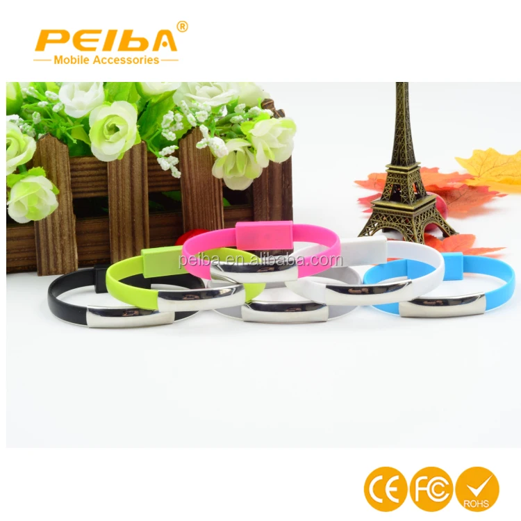 
Custom Logo 2in1 Bracelet Style Cord USB Charging Cable For iPhone 