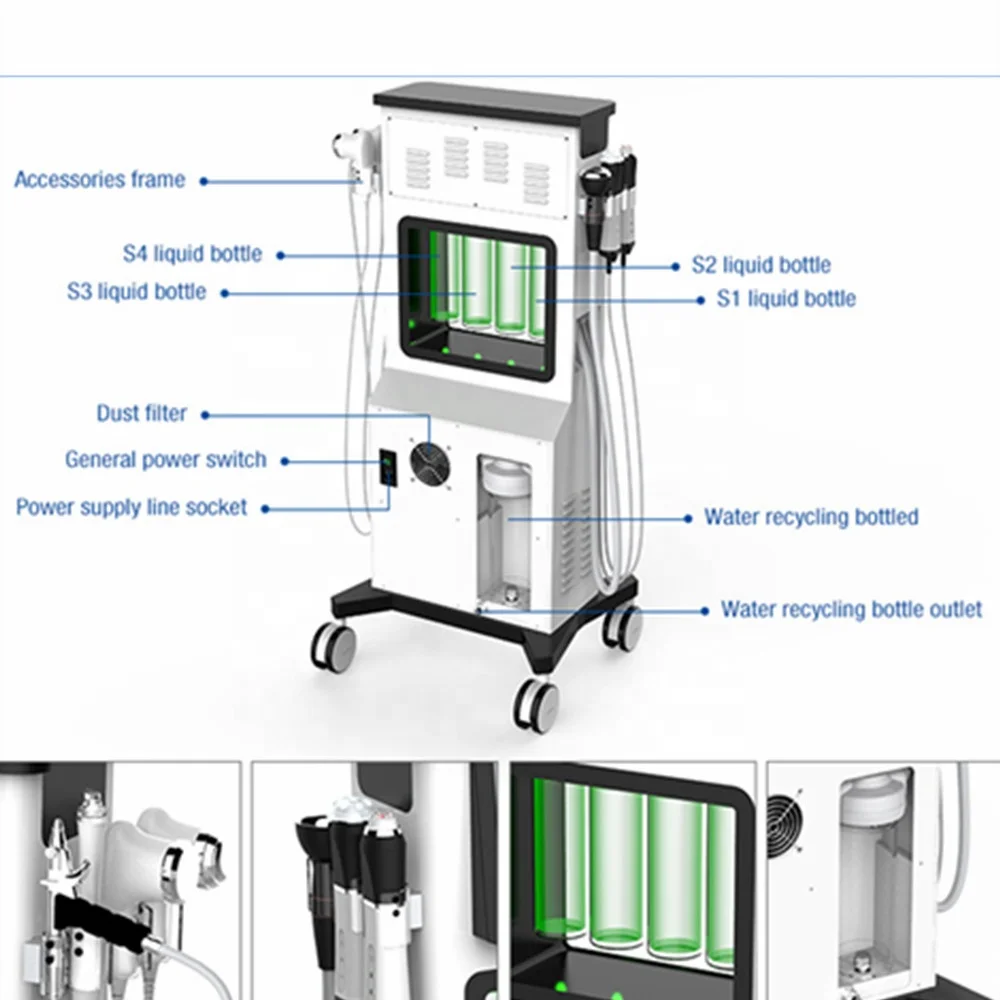 2018 New 19 in 1 Skin Care Machine Beauty Equipment / Hydra Microdermabrasion Facial Machine 19 in 1