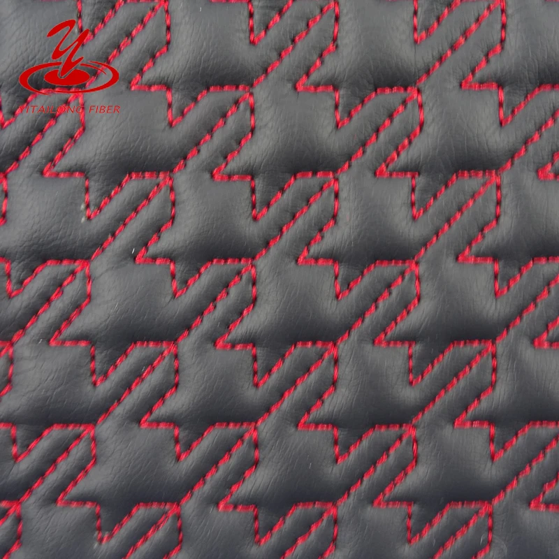 
Embroidery Leather Quilted Fabric for Shoes,Car Mat,Seat Cover 