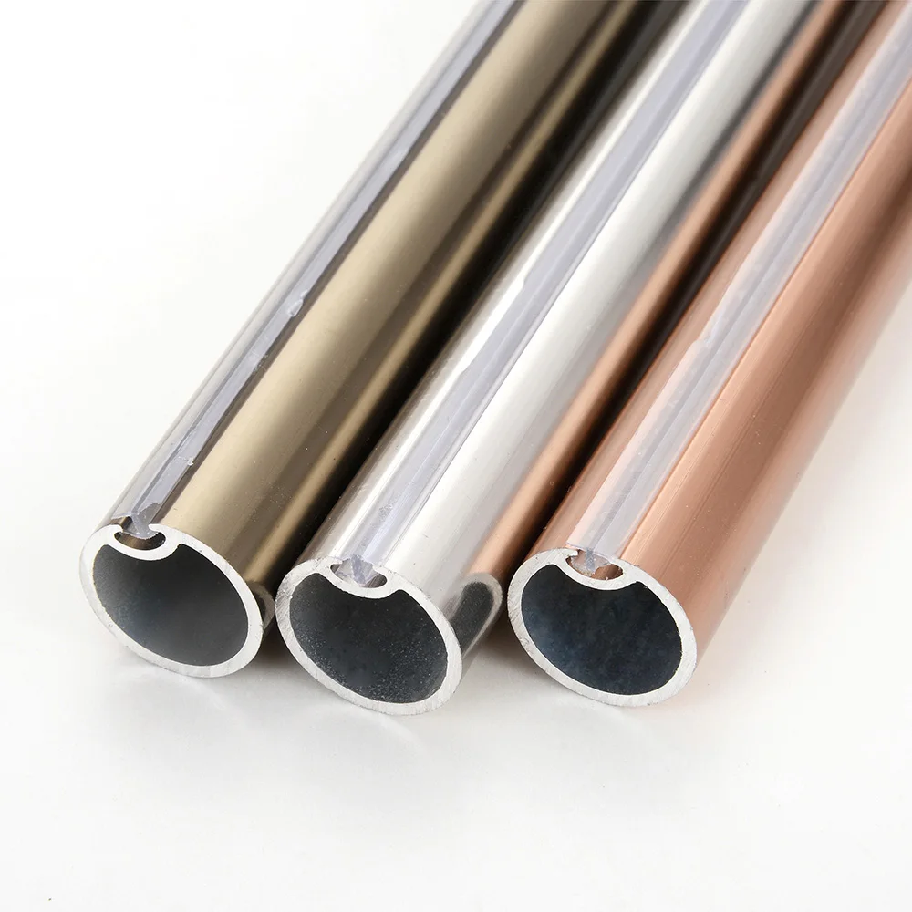 Szone 25mm chrome single metal aluminum curtain rods with single curtain