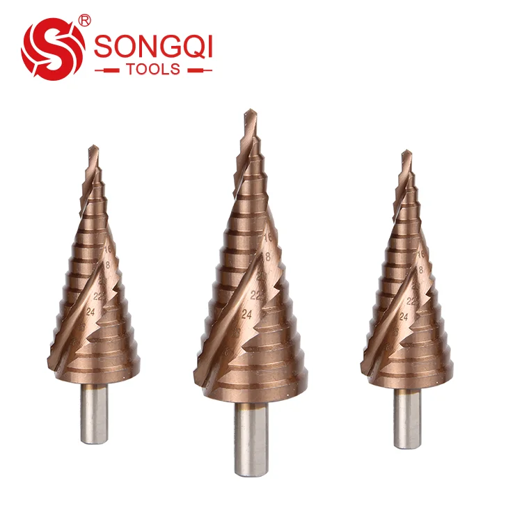 HSS CO high speed steel Cobalt Step drill bits set 3-4-12 4-20 4-22 4-32 6-24 6-35 step drill