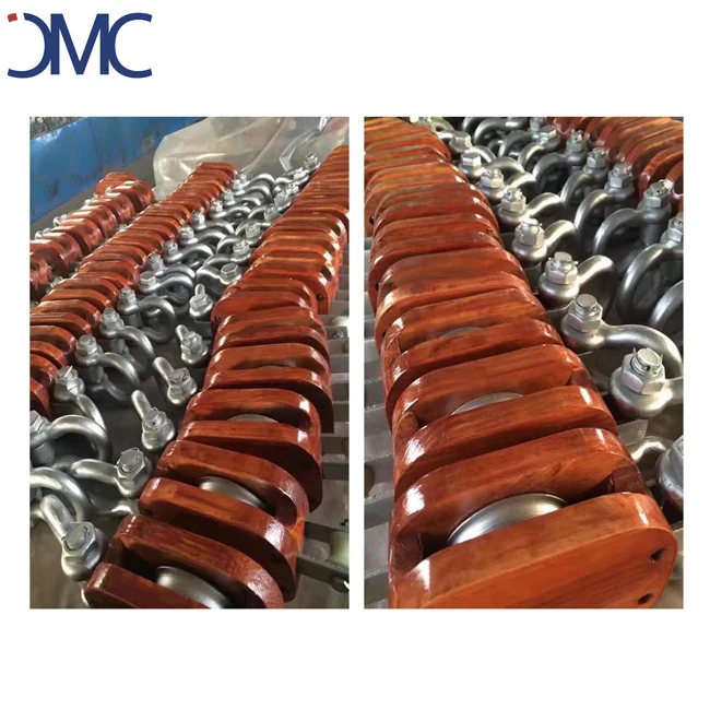 Wooden regular chain and rope single pulley blocks