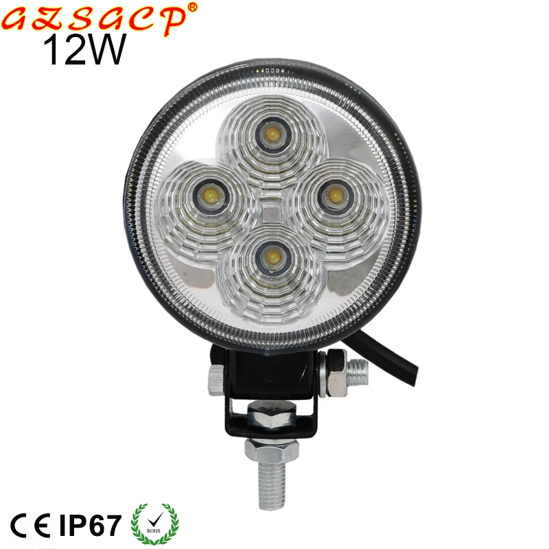 Round spot flood 10-30v 12W 3 inch led work light mini work led light tractor