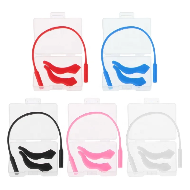 Anti-Slip Sports Elastic Silicone Glasses Strap with Ear Grip Hooks Kit for Kids Baby Safety Eyeglass Holder Eyewear Retainer