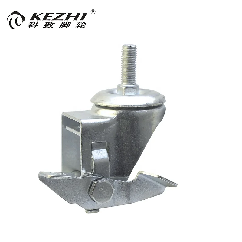 Outstanding quality medium duty threaded stem swivel pvc or pu  caster with brake for scaffolding